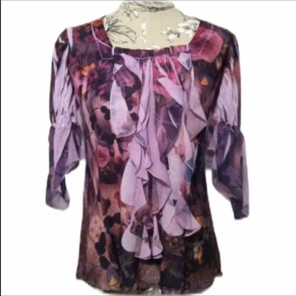 *🆕 B.L.E.U. Purple Sheer Top SP - Picture 1 of 3